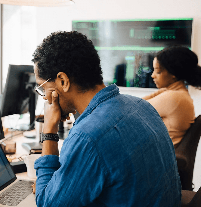 People working on code